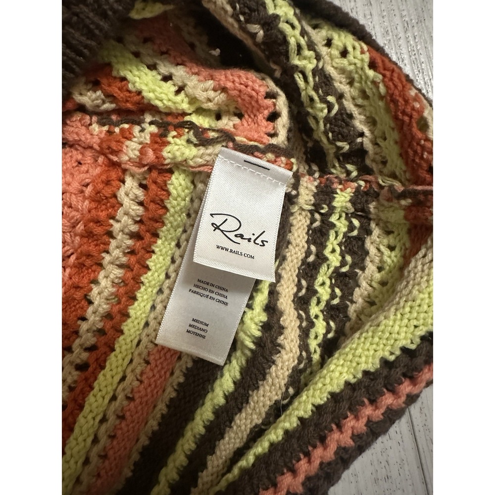 Rails Coco Dress Multi Sz M - Stripe Knit Crochet - Picture 8 of 10